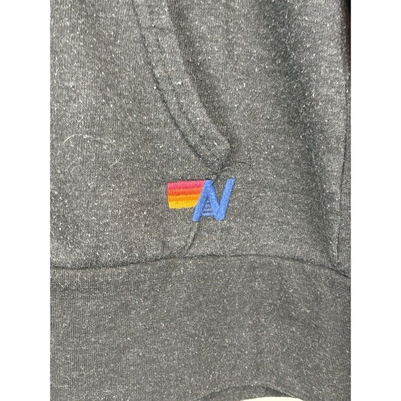 Aviator Nation Charcoal Hoodie with Pink and Blue Stripes - Picture 3 of 9